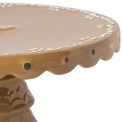 Xenos Taartplateaus|Kerst Bakken-Taartplateau kerst - bruin - ø26x11 cm