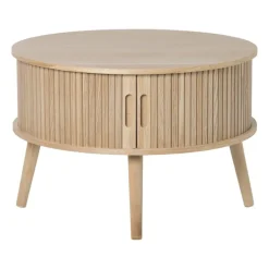 Xenos Salontafels|Kast Met Deuren-Tafel/kast Uppsala rond - naturel - ø60x40 cm
