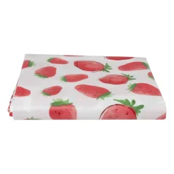 Xenos Tafelkleden-Tafelkleed aardbei - rood/wit - 150x220 cm