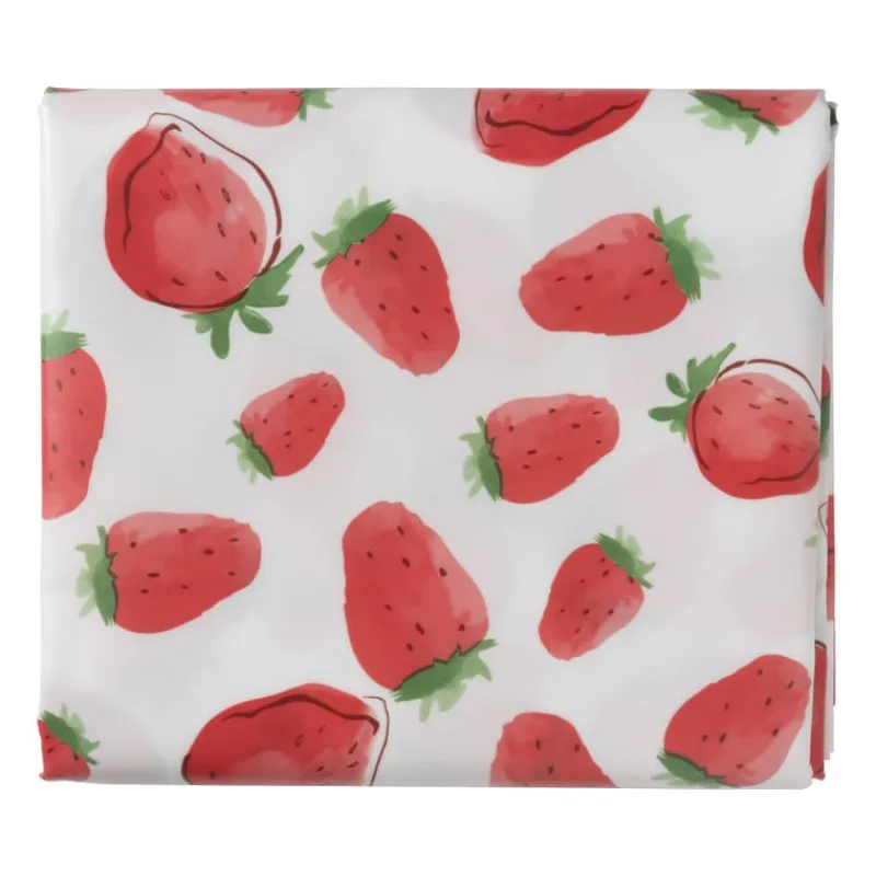 Xenos Tafelkleden-Tafelkleed aardbei - rood/wit - 150x220 cm