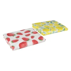 Xenos Tafelkleden-Tafelkleed aardbei - rood/wit - 150x220 cm