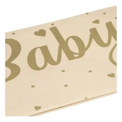 Xenos Wegwerptafelkleden|Babyshower-Tafelkleed baby - bruin/goud - 136x220 cm