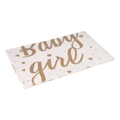 Xenos Wegwerptafelkleden|Babyshower-Tafelkleed baby girl - roze/goud - 136x220 cm