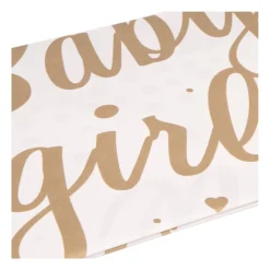 Xenos Wegwerptafelkleden|Babyshower-Tafelkleed baby girl - roze/goud - 136x220 cm