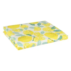 Xenos Tafelkleden-Tafelkleed citroen - geel/wit - 150x220 cm