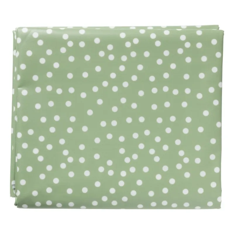 Xenos Tafelkleden-Tafelkleed dots - groen/wit - 150x220 cm