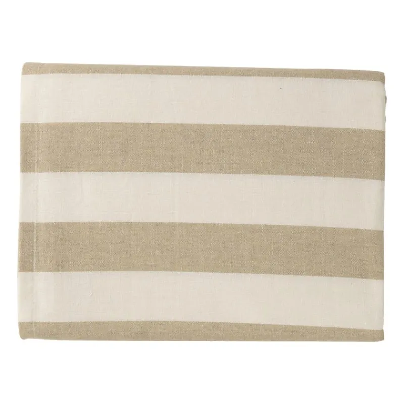 Xenos Tafelkleden|Kersttafelkleden-Tafelkleed gestreept groot - wit/beige - 145x320 cm