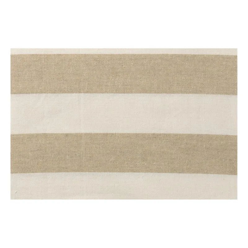 Xenos Tafelkleden|Kersttafelkleden-Tafelkleed gestreept groot - wit/beige - 145x320 cm