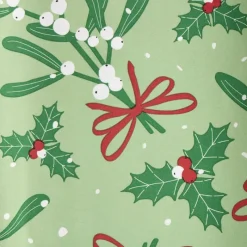 Xenos Kersttafelkleden-Tafelkleed mistletoe - groen - 138x220 cm