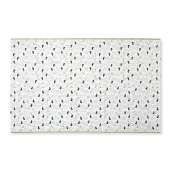 Xenos Tafelkleden-Tafelkleed paashaas - wit/goud/zwart - papier - 138x220 cm