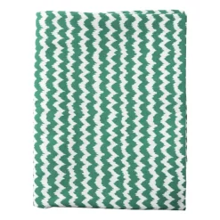 Xenos Tafelkleden-Tafelkleed zigzag - groen/wit - 140x240 cm