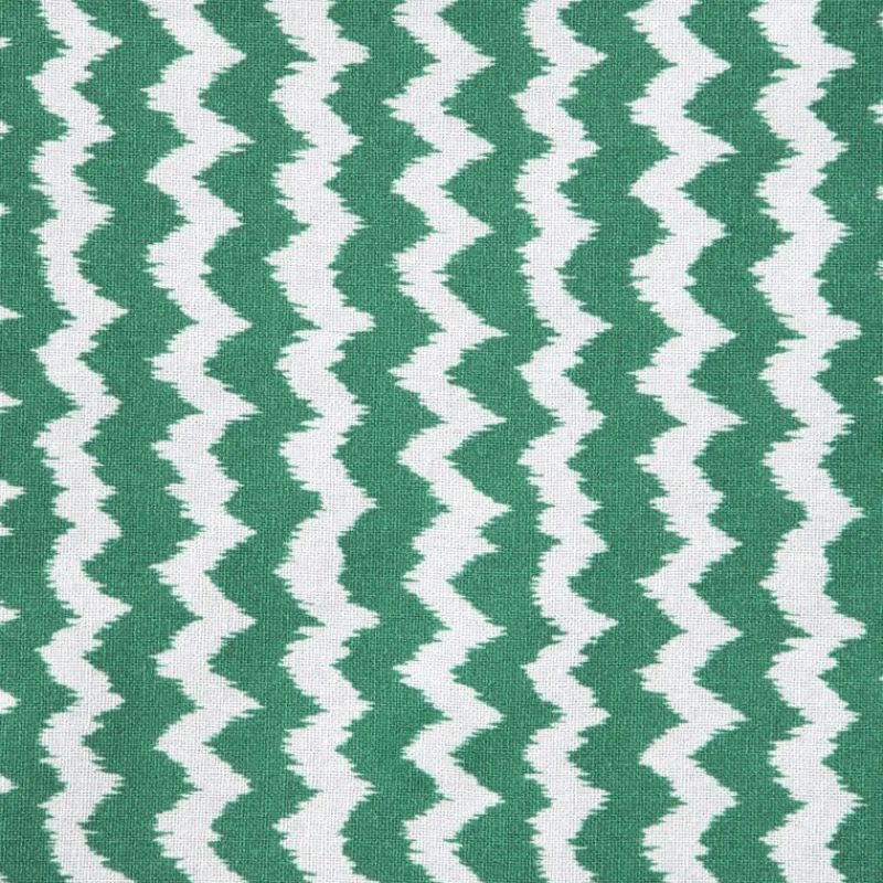 Xenos Tafelkleden-Tafelkleed zigzag - groen/wit - 140x240 cm
