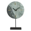 Xenos Kerstcadeaus|Klokken-Tafelklok marmer - blauw - 20x7x30 cm