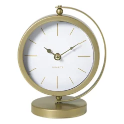 Xenos Klokken-Tafelklok metaal - goud - 20x16x10.5 cm