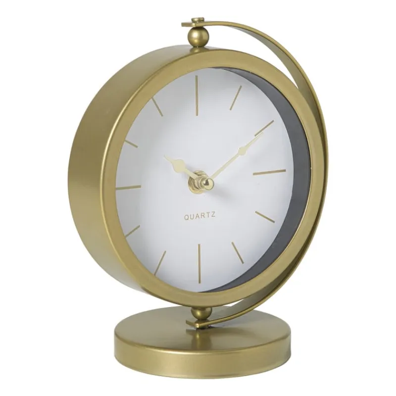 Xenos Klokken-Tafelklok metaal - goud - 20x16x10.5 cm