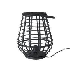 Xenos Tafellampen-Tafellamp bamboe - zwart - Ø28,5x37 cm
