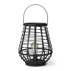 Xenos Tafellampen-Tafellamp bamboe - zwart - Ø28,5x37 cm