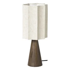 Xenos Tafellampen-Tafellamp conisch geschulpt - beige - ø17x42 cm