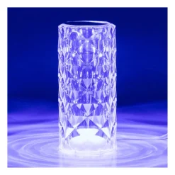 Xenos Kerstcadeaus|Tafellampen-Tafellamp diamant - multikleur - 7x7x15.8 cm