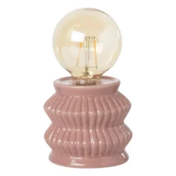 Xenos Tafellampen-Tafellamp geometrisch - roze - ø10x17.5 cm