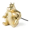 Xenos Tafellampen-Tafellamp nijlpaard - goud - 19.5 cm