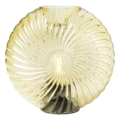 Xenos Kerstcadeaus|Tafellampen-Tafellamp schelp - geel - 17x18x7.5 cm