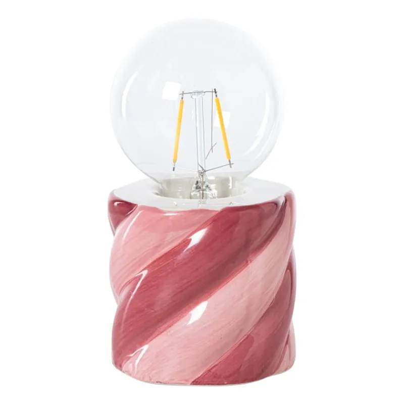 Xenos Kerstverlichting|Tafellampen-Tafellamp spekje - rood/roze - ø8.5x17 cm