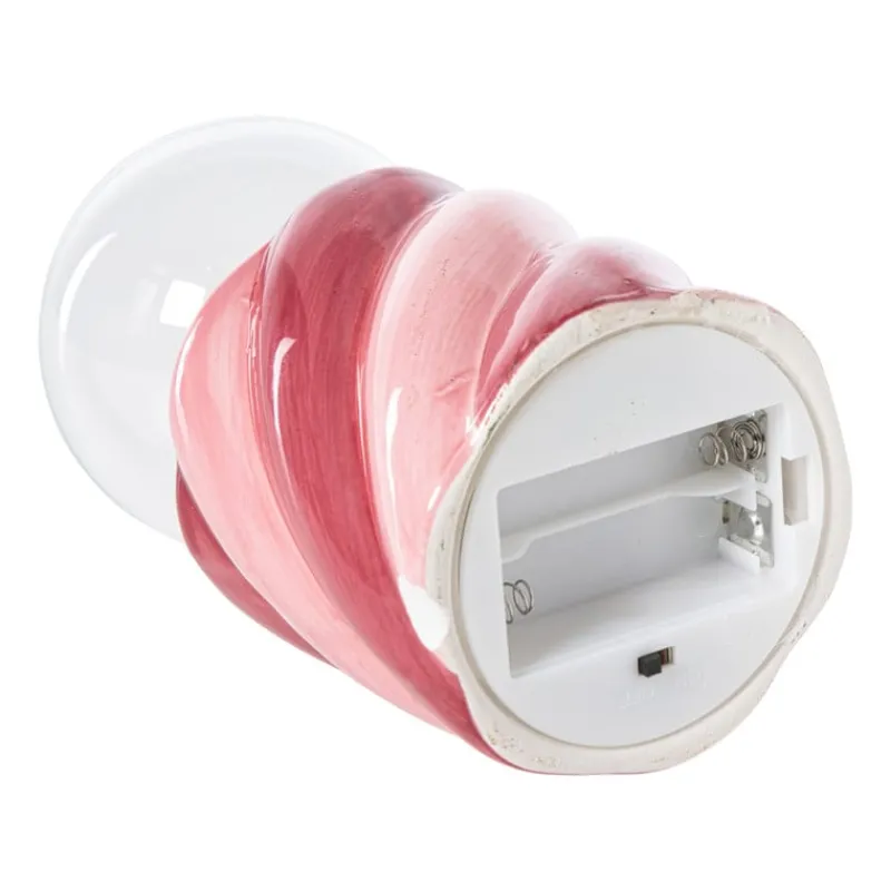 Xenos Kerstverlichting|Tafellampen-Tafellamp spekje - rood/roze - ø8.5x17 cm