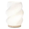 Xenos Tafellampen-Tafellamp swirl Marian - wit/bruin - ø16x20.5 cm