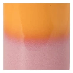 Xenos Tandenborstelbekers|Badkamer Accessoires-Tandenborstel beker duo - oranje/roze - ø6.5x11.5 cm