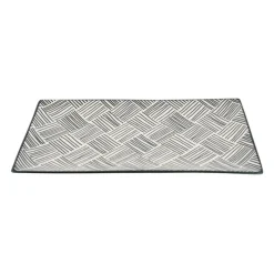 Xenos Sushi Servies|Tapasservies-Tapas bord Sevilla - zwarte streepjes - 28x15.5 cm