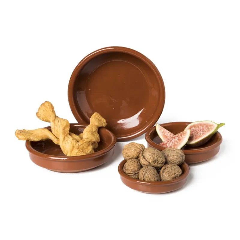 Xenos Tapasservies-Tapas schaaltje klei - bruin - ⌀10 cm