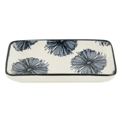 Xenos Sushi Servies|Tapasservies-Tapas schaaltje Sevilla rechthoekig - bloemen - 12.5x6x5 cm