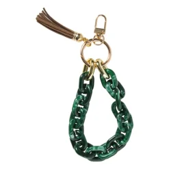 Xenos Tashangers-Tashanger ketting - groen - 20 cm