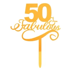 Tasty Me Cake Toppers-cake topper - 50 & fabulous - goud