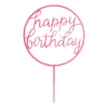 Tasty Me Cake Toppers-cake topper - Happy Birthday rond - roze