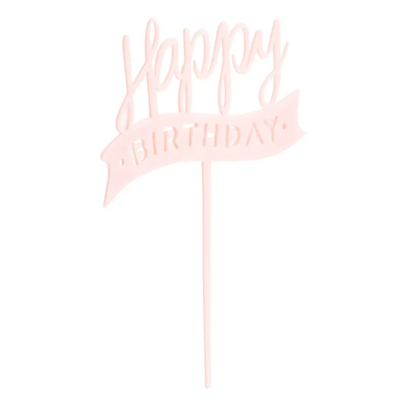 Tasty Me Cake Toppers-cake topper - Happy Birthday - roze