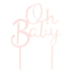 Tasty Me Cake Toppers|Babyshower-cake topper - Oh Baby - roze