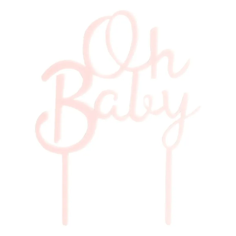 Tasty Me Cake Toppers|Babyshower-cake topper - Oh Baby - roze