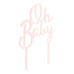 Tasty Me Cake Toppers|Babyshower-cake topper - Oh Baby - roze