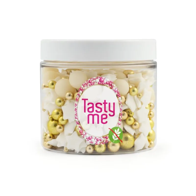 Xenos Taartdecoratie|Kerst Bakken-Tasty Me crispy chocolade ballen - goud - 100 gram