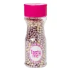 Xenos Taartdecoratie-Tasty me suikerparels - roze/goud - 70 gram
