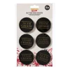 Xenos Bruiloft-Team groom buttons - zwart/goudkleurig - set van 6