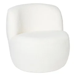 Xenos Fauteuils-Teddy fauteuil - wit - ø73.5x71.5 cm
