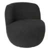 Xenos Fauteuils-Teddy fauteuil - zwart - ø73.5x71.5 cm