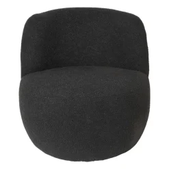 Xenos Fauteuils-Teddy fauteuil - zwart - ø73.5x71.5 cm