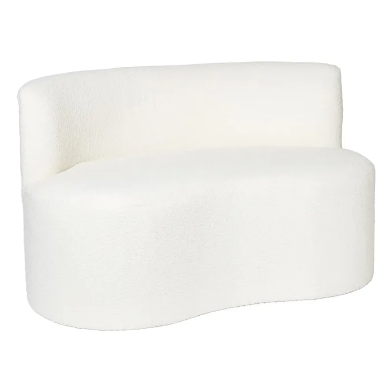 Xenos Bankjes-Teddy loveseat fauteuil - wit - 71x120x71 cm