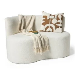 Xenos Bankjes-Teddy loveseat fauteuil - wit - 71x120x71 cm