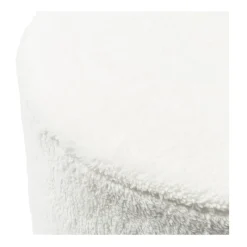 Xenos Poefjes-Teddy poef rond - wit - ø55x32 cm
