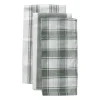 Xenos Thee- En Keukendoeken-Theedoeken set van 3 - groen/wit - 45x65 cm